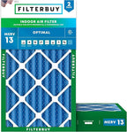 Filterbuy 12x20x4 Air Filter MERV 13 Optimal Smoke & Allergy Defense (2-Pack), Electrostatic Pleated HVAC AC Furnace Filters Replacement, Made in USA (Actual Size: 11.50 x 19.50 x 3.63)