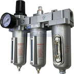 3 Stage, Heavy Duty Industrial Grade Filter Regulator Coalescing Desiccant Dryer System For Compressed Air Lines, Metal Bowls, Great For Paint Spray And Plasma Cutter (3/4" Npt, Manual Drain)