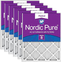 Nordic Pure 20x20x1 (19 1/2 x 19 1/2 x 3/4) Pleated MERV 8 Air Filters 6 Pack