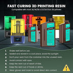 SUNLU 3D Printer Resin 4kg, Fast Curing Standard 3D Resin for Most Resin 3D Printers, 395 to 405nm UV Curing 3D Printing Liquid Photopolymer Resin, Low Shrinkage and High Precision, 4000g, Dark Grey