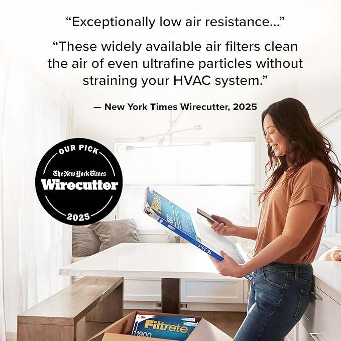 Filtrete 18x24x1 AC Furnace Air Filter, MERV 13, MPR 1900, Premium Allergen, Bacteria & Virus Filter, 3-Month Pleated 1-Inch Electrostatic Air Cleaning Filter, 2-Pack (Actual Size 17.81x23.81x0.78 in)