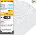 GCGOODS 15 Pcs 4" x 12" Air Filters for Home, Reusable & Washable, 3 Layers Register Vent Filters for Indoor Grille Filtration, Reduce Dander, Dirt, Dust and Pollen, Floor Vent Filters, White