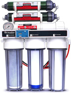 LiquaGen - 6 Stage Reverse Osmosis + Deionization Water Filtration System- 100 GPD w/Pressure Gauge & TDS Meter | Under Sink Water Filter Machine for Aquarium Water Purification