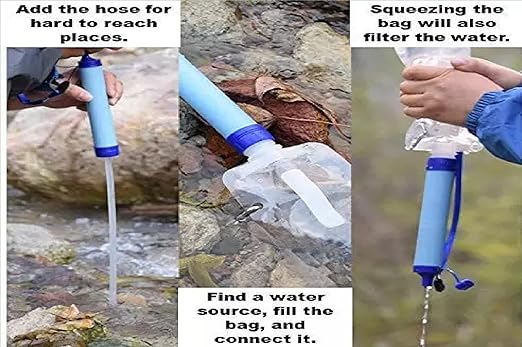 Galaxy Personal Portable Water Filter Straw Filtration Purifier for Hiking, Camping, Hunting, Travel, Outdoor Emergency Survival Detachable Drinking Eight Packs