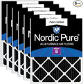 Nordic Pure 20x25x1 (Actual Size: 19 1/2 x 24 1/2 x 3/4) Pure Carbon Pleated Odor Reduction Furnace Air Filters 6 Pack