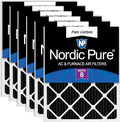 Nordic Pure 20x20x1 (Actual Size: 19 1/2 x 19 1/2 x 3/4) Pure Carbon Pleated Odor Reduction Furnace Air Filters 6 Pack