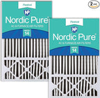 Nordic Pure 16x25x5 (Actual Size: 15 3/4 x 24 3/4 x 4 3/8) Honeywell/Lennox Replacement MERV 14 Air Filters 2 Pack