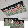 Fluorescent Light Covers for Ceiling Lights Colorful Flowers Magnetic Light Filters 2 Pack 4x2 ft Abstract Lines Floral Ceiling Lights Cover for Classroom Office School Home Drop Lamp Decor