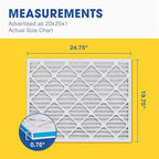 Aerostar 20x25x1 MERV 11 Air Filter, 6 Count, ACTUAL SIZE (19.75 x 24.75 x 0.75), HVAC, Air Conditioning & Furnace Filter for Dust, Pet Dander, Smoke & Allergies (MPR 1200 / FPR 7), Made in USA