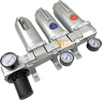 1" NPT SUPER DUTY Industrial Grade 4 Stages Filter Coalescing Desiccant Dryer Regulator System For Compressed Air Lines, Metal Bowls, Great For Paint Spray And Plasma Cutter (MANUAL DRAIN)