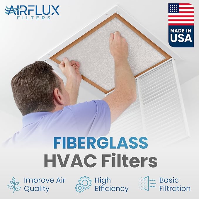 Fiberglass Air Filter -20x20x2Air Filter 12 Pack - Non Pleated 20"x20"x2", AC Filters for Home, Fiberglass, HVAC filters, Heater, Furnace Catcher for Dust - 1 YEAR SUPPLY