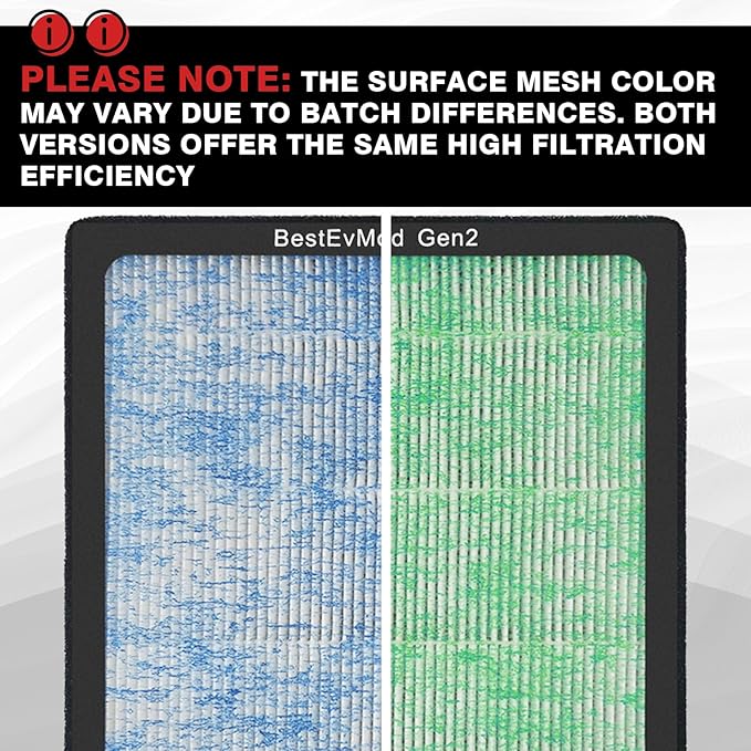 BestEvMod Air Filter Gen2 Compatible with Rivian R1T & R1S 2025 2026 Accessories Replacement Air Filter HEPA H14 Activated Fit Gen 2 ONLY