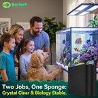 Borlech Aquarium Bio Filter Sponge Pad - Cut-to-Size Aquarium Filter Media for Fish Tank, Pond, Sump - Mechanical & Biological Filtration (18.5"x18.5"x1.6", 35PPI, 1 Pack)