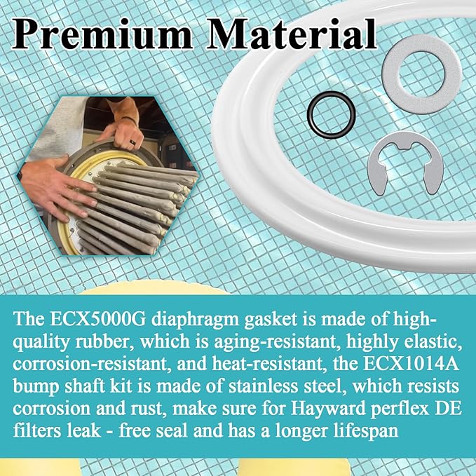 Diaphragm Gasket, Fit for Hayward Perflex DECX5000G, EC40AC,EC50,EC50C,EC50A,EC50AC Series Extended DE Filter, W/ECX1014A Bump Shaft Kit ECX1011 ECX9611246 ECX1014, Part NO. HAY-051-1507,EC-50C,EC-40C