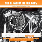 High Flow Air Cleaner Intake Filter Kit Air Filters Cover Drift Style for Harley Milwaukee-Eight M8 Softail 2018-2025 Touring 2017-Later Except 23-Later FLHXSE FLTRXSE 24-Later FLHX FLTRX
