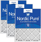 Nordic Pure 14x30x1 (Actual Size: 13 15/16 x 29 15/16 x 3/4) Pleated MERV 12 Air Filters 3 Pack