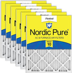 Nordic Pure 16x25x1 (15 1/2 x 24 1/2 x 3/4) Pleated MERV 10 Air Filters 6 Pack