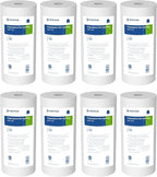 Pentair Pentek DGD-7525 Big Blue Water Filter, 10-Inch Whole House Sediment Filter Cartridge Replacement, Dual-Gradient Density Spun Polypropylene, 10" x 4.5", 25 Micron, Pack of 8