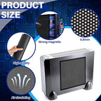 Woanger 2 Pcs 1000 x 300 mm DIY PC Case Dust Filter PC Fan Mesh Filter Floor Vent Cover PVC Dustproof Cover with Magnetic Strip for Computer Chassis Speaker and More, 0.03 Inch Hole, Black