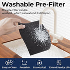 Air Purifiers for Home Large Room up to 2200sq.ft with Washable Filters, EVALIT Air Purifier for Bedroom with Fragrance, PM 2.5 Display Air Quality Sensor for Smoke Dust Odors, Grey, 1Pack+3Modes