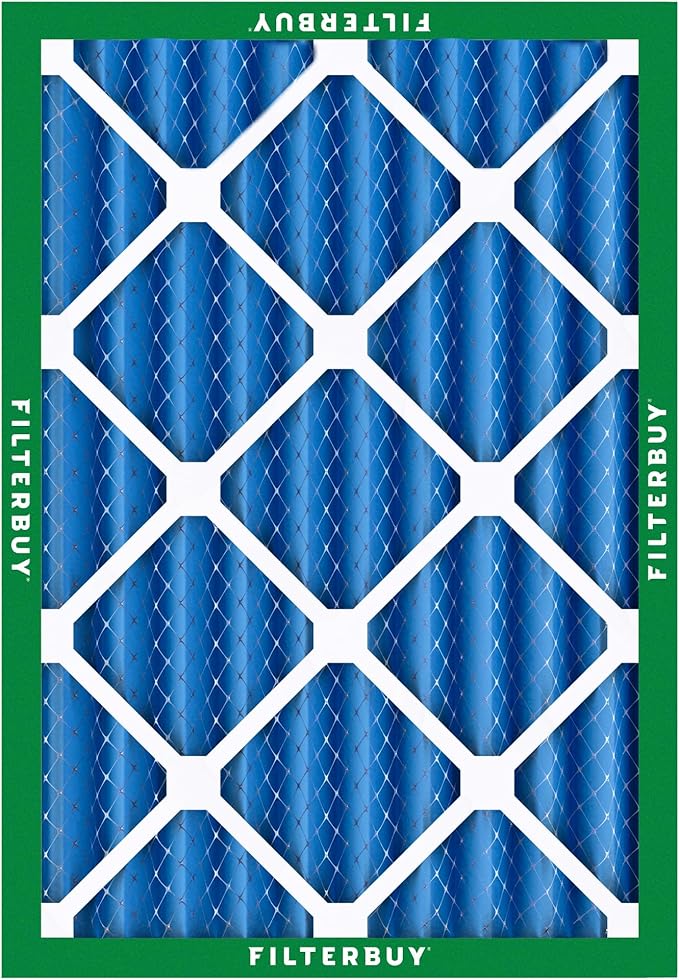 Filterbuy 20x23x4 Air Filter MERV 13 Optimal Smoke & Allergy Defense (4-Pack), Electrostatic Pleated HVAC AC Furnace Filters Replacement, Made in USA (Actual Size: 19.50 x 22.50 x 3.63)