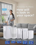 AIRDOCTOR AD5500i SMART HEPA Air Purifier for Extra Large Spaces & Open Concepts with UltraHEPA, Carbon & VOC Filters - Captures particles 100x Smaller than HEPA Standard (AirDoctor 5500i Smart)