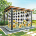 Sunflowers Outdoor Curtains for Patio Summer Floral Eucalyptus Leaf Buffalo Check Waterproof Outside Curtains with Grommet Top Weatherproof Curtain for Cabana Pergola Gazebo, 2 Pack, 54" W x 84" L