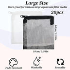 20Pcs Media Bags for Aquarium Fine Mesh Bag Aquarium Filter Media Bags with Plastic Zipper Suitable for Activated Carbon, Filter Stones, Ceramic Rings (4 x 4 inches)