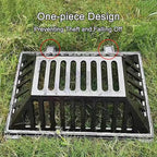 Manhole Cover and Frame Ductile Iron, Heavy Duty Drain Grate, One-Piece Design, Reinforced Drainage Covers for Yard, Garden, Construction Sites(50 * 30 * 12 cm/20 * 12 * 5 in)