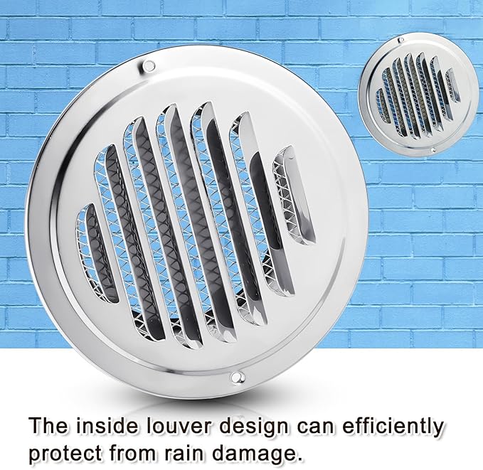 Zonon 36 Pcs Stainless Steel Soffit Vents 4 Inch Round Dryer Vent Cover with Mesh Screen for Home Outdoor Bathroom Wall Ceiling Outside Exterior Exhaust (Silver)
