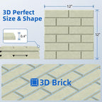 12 Pack Acoustic Panels with Self Adhesive, 12" X 12" X 0.4" High Density Sound Proof Foam Panels for Walls, Soundproof Wall Panels, Brick Sound Absorbing Panels for Home Studio Office Decor - Sage