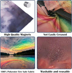 4 Pcs Fluorescent Light Covers - Classroom, Office 4 x 2 Feet Flame Retardant Magnetic Covers for Ceiling Lights Filters (Sunset)