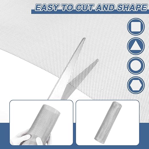 uxcell 30 Mesh 79" x 16" Woven Wire Mesh, 304 Stainless Steel Air Vent Filter Screen, Window Screen Mesh for DIY Projects Vents Cover Filtration Animals Fence