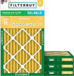 Filterbuy 20x36x2 Air Filter MERV 11 Superior Pet & Allergy Defense (4-Pack), Electrostatic Pleated HVAC AC Furnace Filters Replacement, Made in USA (Actual Size: 19.50 x 35.50 x 1.75)