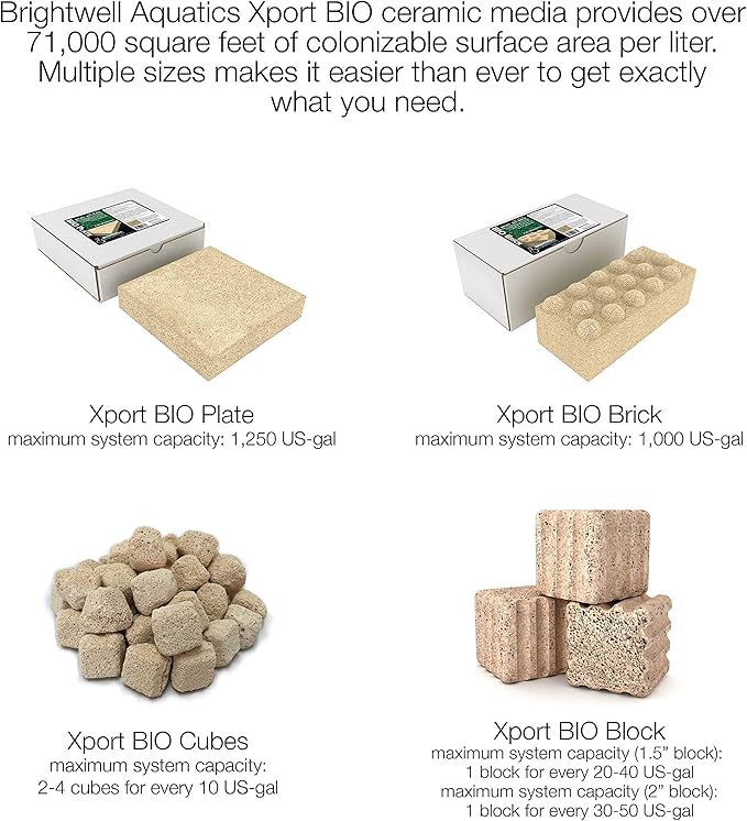 Brightwell Aquatics Xport BIO Cubes - Ultra-Porous Biological Filter Media for Filtration in Marine and Freshwater Aquariums, XPCubeBIO20L
