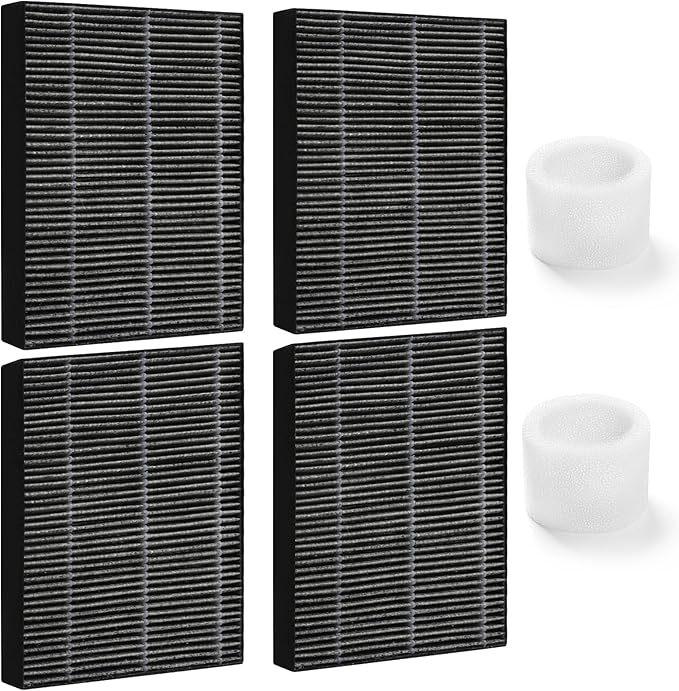 4-Pack Humidifier Premium Replacement Filters for LEVOIT Superior 6000S Smart Evaporative Humidifier + 2-Pack Top Fill Humidifier Filters Replacement, Gray