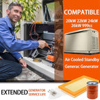 6485 Maintenance Kit for Generac 16-26kW Air Cooled Standby Generators - Compatible with 22kW 24kW Guardian Series, Includes 070185E Oil Filter, 0J8478S Air Filter, RC12YC Spark Plugs