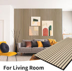 Wood Slat Wall Panel, 48'' x 24'' Wood Panels for Wall, 3D Soundproof Wall Panels, Large Acoustic Panels for Interior Ceiling and Wall Decor Noise Reduction, 2 Pack, Oak