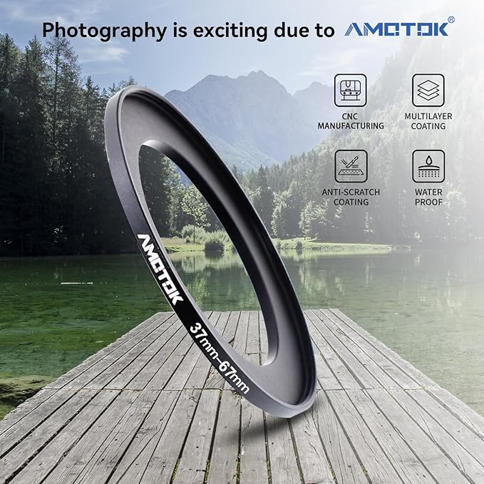 37mm Lens to 67mm Camera Lens Adapter,37mm to 67mm Filter Step-up Ring Adapter Ring,Compatible All 67mm Filter Accessory