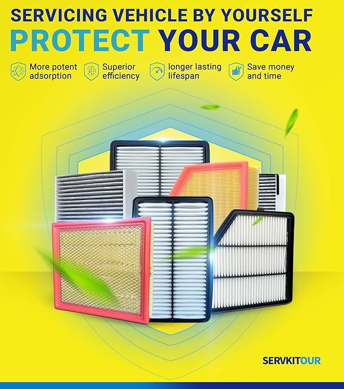 Cabin Engine Air Filter Set for Grand Cherokee (2011-2021) 3.6L/5.7L/6.4L, for Durango (2011-2025), (Not Fit for 3.0L/6.2L, Not for Grand Cherokee L) Replace 4861756AA, 68079487AA