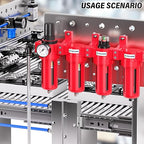 TAILONZ PNEUMATIC 1/2 Inch NPT 0-150 PSI Red Industrial Grade 4 Stage Air Drying System, Double Particulate Filter, Coalescing Filte,Desiccant Dryer and Air Regulator Manual Drainage