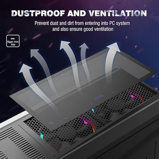 MoKo 400x300mm DIY PC Case Dust Mesh Filter, [2 Pack] PVC Dustproof Magnetic Dust Filter Cover, PC Mesh Grill with Magnetic Frame Strip Computer Cooler Fan Dust Filter for Computer PC Case, Black