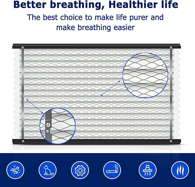 2-Pack 210 Air Filter Replacement Compatible with AprilAire Whole House Air Purifiers,Models 1210, 1620, 2210, 2216, 3210, 4200, MERV 11, Size: 20x25x4 Pleated HVAC AC Furnace Filter