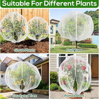 9.8 x 9.8 ft Large Fruit Tree Netting Cover with Zipper and Drawstring,Garden Insect Netting Plant Cover Transparent Bird Plant Barrier Flower Fruit Mesh Screen for Preventing Deer Squirrel Bug