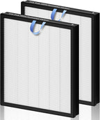 Improvedhand Vital 100S HEPA Replacement Filter Compatible With LEVOIT Vital 100S/100S-P Air Purifier, High-Efficiency 3-IN-1 True HEPA and Activated Carbon Filters, Pack of 2，White