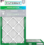 Filterbuy 8x24x1 Air Filter MERV 8 Essential Dust & Allergy Defense (2-Pack), Electrostatic Pleated HVAC AC Furnace Filters Replacement, Made in USA (Actual Size: 8.00 x 24.00 x 0.75)