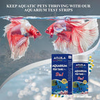 Aquarium Water Test Kit 9-in-1, Aquarium Ammonia Test Strips for Fish Tanks and Ponds, 150 Strips Testing pH Total Alkalinity Hardness Chlorine Nitrite Sulfate Copper Iron for Fresh and Salt Water