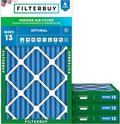 Filterbuy 12x20x2 Air Filter MERV 13 Optimal Smoke & Allergy Defense (4-Pack), Electrostatic Pleated HVAC AC Furnace Filters Replacement, Made in USA (Actual Size: 11.50 x 19.50 x 1.75)