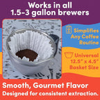 Extra Large Coffee Filters - (12.5” x 4.5” Inch) For 1.5 to 3 Gallon Commercial Machines - Premium Quality, Tall & Wide, No Ground Overflow - Restaurant & Cafe Use (250-Count Bulk Pack)