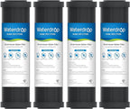 Waterdrop 2.5" x 10" Whole House CTO Carbon Water Filter Cartridge, 1 Micron Carbon Sediment Water Filter Replacement for DuPont® WFPFC8002, Culligan® D-10A, CBC-10, GE® FXWTC, GXWH20T, Pack of 4